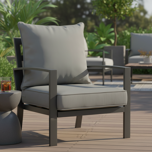 LAFWELL Outdoor Patio Cushion Set,24 in x 24 in,Waterproof Patio Furniture Deep Seat Cushions,Fade-Resistant,Sponge Filling Cushion for Chair, Sofa, and Couch