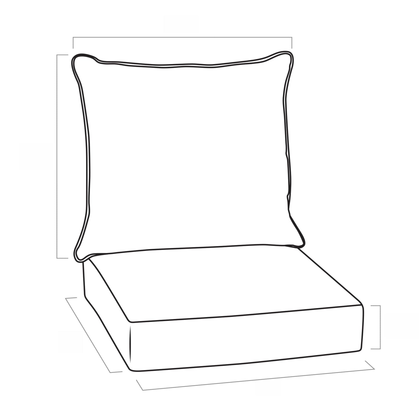 LAFWELL Outdoor Patio Cushion Set,24 in x 24 in,Waterproof Patio Furniture Deep Seat Cushions,Fade-Resistant,Sponge Filling Cushion for Chair, Sofa, and Couch