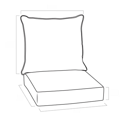 LAFWELL Outdoor Patio Cushion Set,24 in x 24 in,Waterproof Patio Furniture Deep Seat Cushions,Fade-Resistant,Sponge Filling Cushion for Chair, Sofa, and Couch