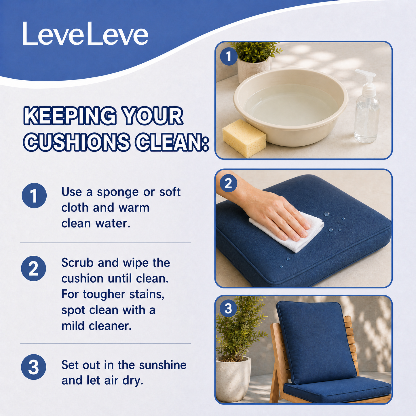 LAFWELL Outdoor Patio Cushion Set,24 in x 24 in,Waterproof Patio Furniture Deep Seat Cushions,Fade-Resistant,Sponge Filling Cushion for Chair, Sofa, and Couch
