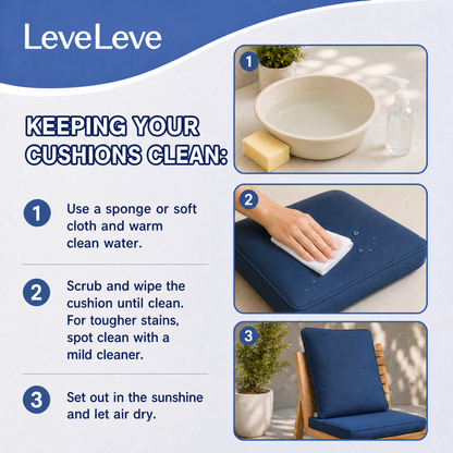 LAFWELL Outdoor Patio Cushion Set,24 in x 24 in,Waterproof Patio Furniture Deep Seat Cushions,Fade-Resistant,Sponge Filling Cushion for Chair, Sofa, and Couch
