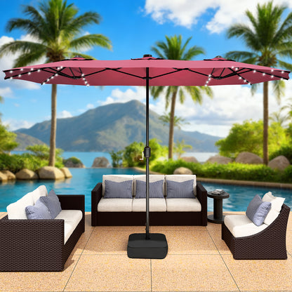 large rectangle umbrella for patio LAFWELL 14FT Double-Sided Patio Umbrella