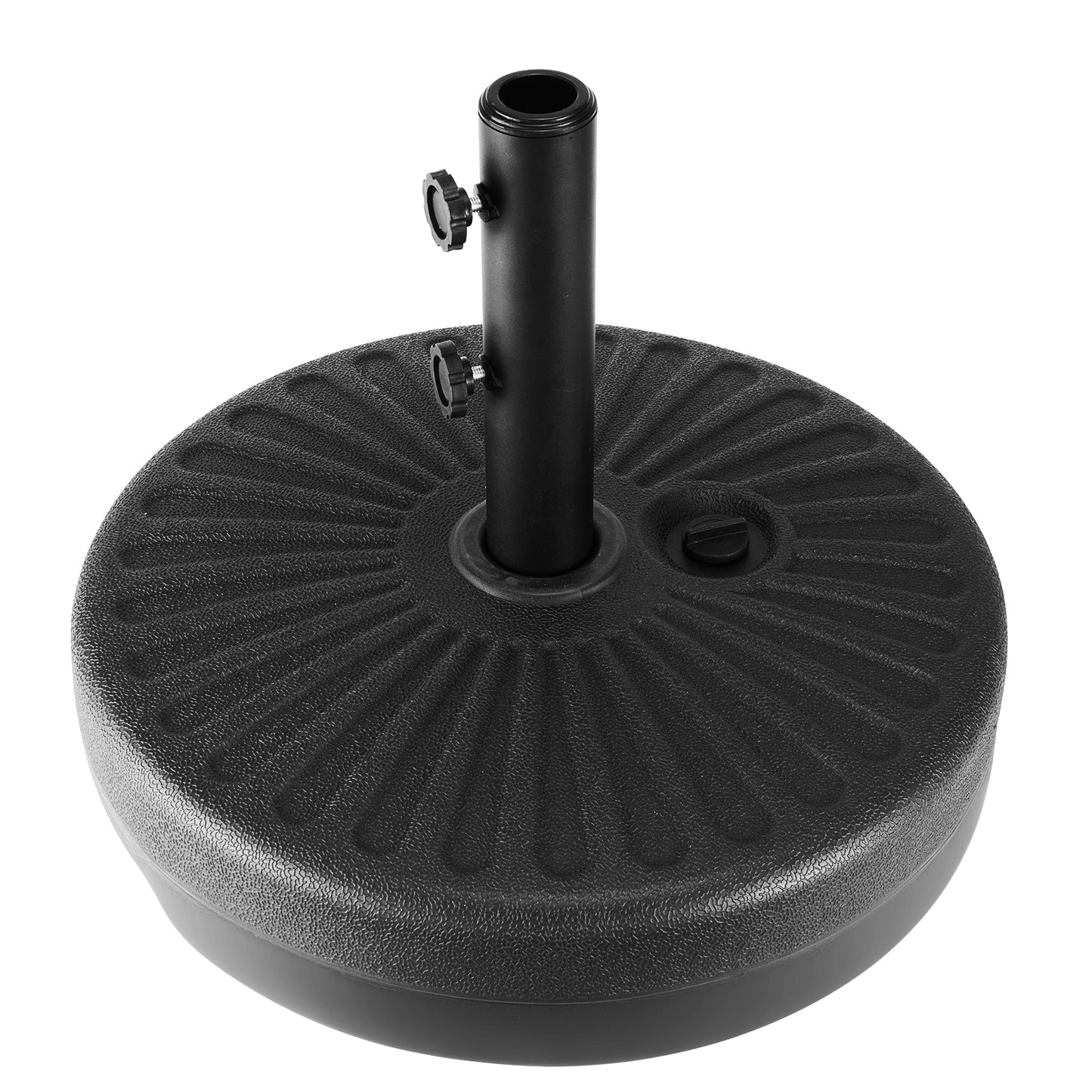 LAFWELL  Outdoor Patio Umbrella Stand, 85.7Lbs Water/Sand Filled Base with Steel Holder, Stable Support for 1.5'' Or 1.9'' Umbrella Pole, Black