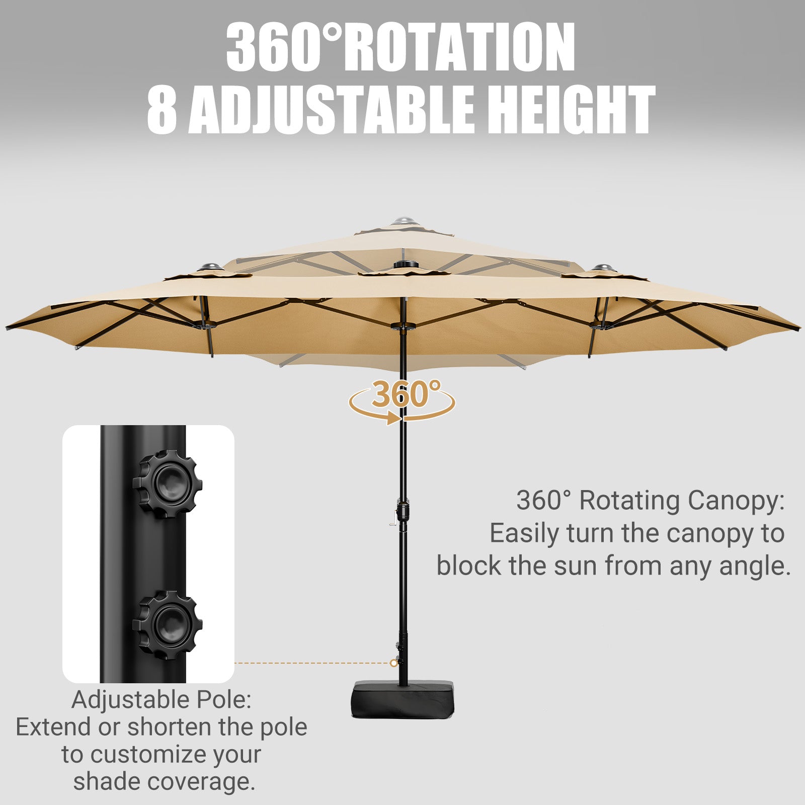LAFWELL 14FT Double-Sided Patio Umbrella