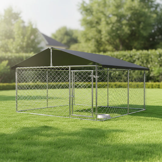 LAFWELL Outdoor Dog Playpen Heavy Duty Dog Kennel House Mesh Dog Big Cage Pet Kennel Steel Fence with Secure Lock