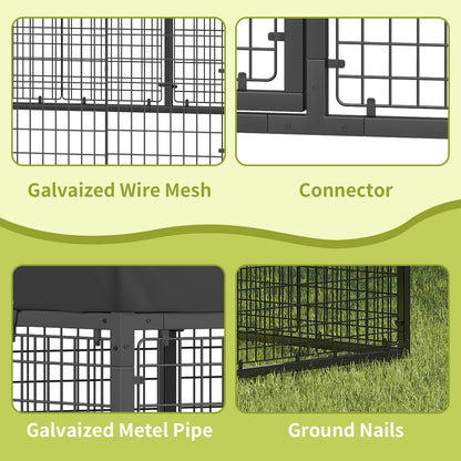 LAFWELL Outdoor Dog Playpen Heavy Duty Dog Kennel House Mesh Dog Big Cage Pet Kennel Steel Fence with Secure Lock