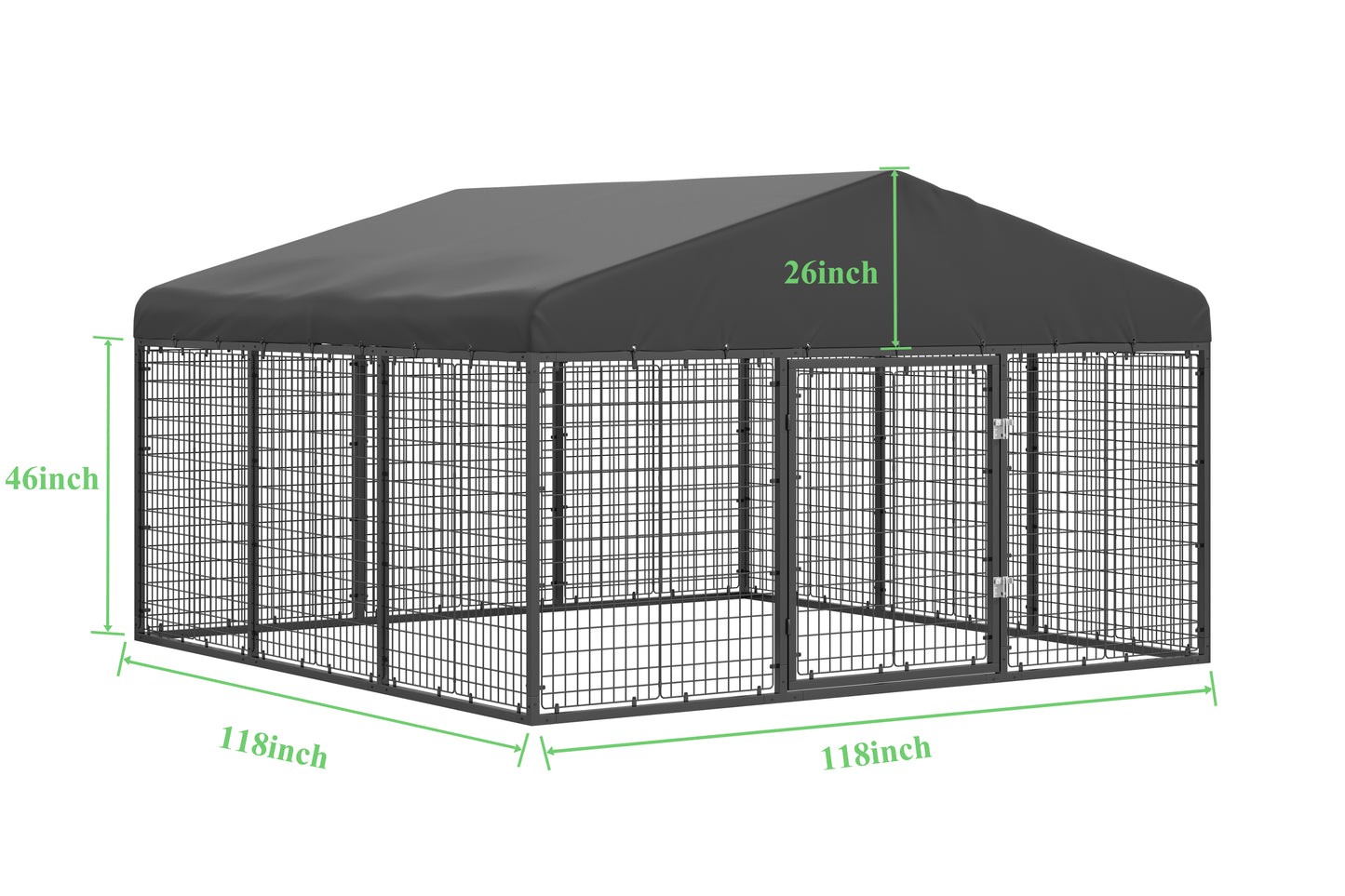 LAFWELL Outdoor Dog Playpen Heavy Duty Dog Kennel House Mesh Dog Big Cage Pet Kennel Steel Fence with Secure Lock