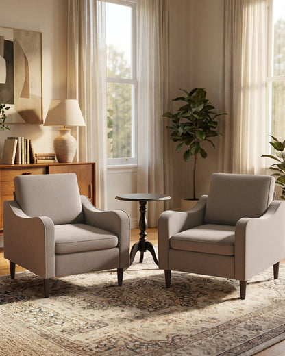 Accent Arm Chair – Navy Blue, Upholstered Scooped Comfy Reading Chair for Living Room, Bedroom, Apartment, Waiting Room