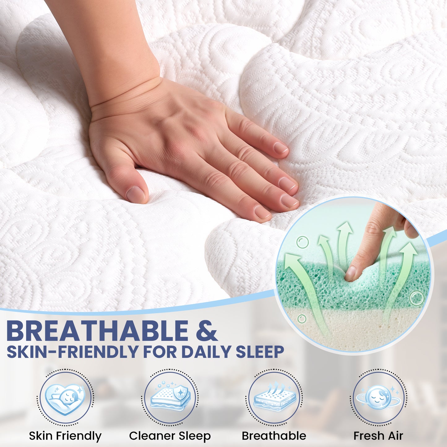 LAFWELL  12" 14" Hybrid Mattress in a Box | Twin Full Queen Size Innerspring Mattress with Individual Pocket Springs & High Density Foam | Medium Firm, Fiberglass Free, Pressure Relief, White