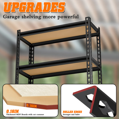 LAFWELL 5-Tier Storage Shelving Unit  2020 lbs Capacity, Heavy Duty Adjustable Metal Utility Shelf, 48" L x 18" W x 73" H for Garage, Kitchen, Pantry, Basement, Bathroom, Laundry