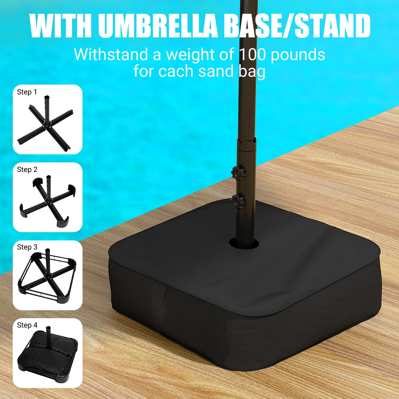 LAFWELL 14FT Double-Sided Patio Umbrella