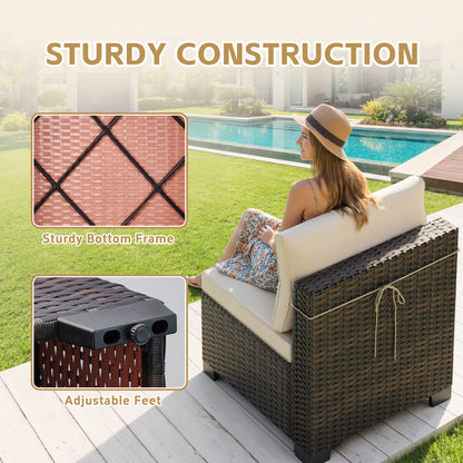 LAFWELL 7-Piece Outdoor Sectional Sofa Set, Customizable Rattan Wicker Patio Conversation Set with Versatile Arrangements for Deck, Lawn, & Cozy Lounging