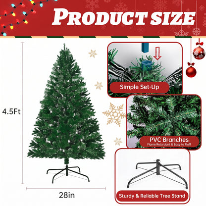 Premium 6FT Pre-Lit Classic Artificial Holiday Christmas Tree w/1,000 Branch Tips,250 LED Lights for Home,Office,Party Decoration